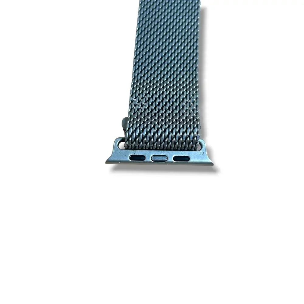 Silver Tone Metal Mesh Milanese Loop Watch Band For Apple Watch 49mm 45mm 46mm